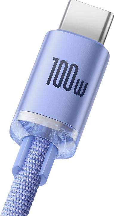 Produktbild Baseus Crystal Shine Series Fast Charging Data Cable USB to Type-C 100W 2m Purple (2 m, USB 2.0, 100 W)