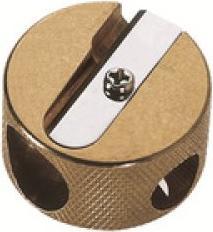 Image du produit M+r Taille-crayon double, en laiton, rond, en boîte cadeau