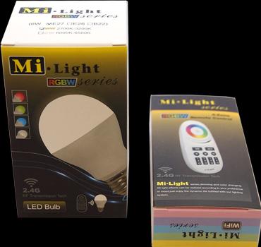 Immagine prodotto Milight Lampadina LED RGB+bianco caldo 6W con telecomando (E27, 6 W, 550 lm, 1 x, F)
