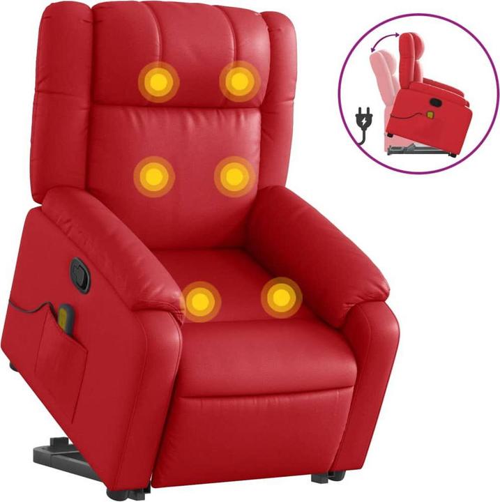 Produktbild VidaXL Massagesessel mit Aufstehhilfe Fernsehsessel Relaxsessel Rot Kunstleder