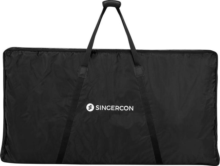 Produktbild Singercon DJ-Tisch bis 100 kg DJ-Booth klappbar Stretchcover schwarz & weiss Tragetasche