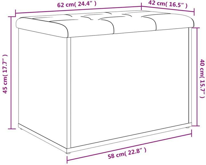 Produktbild VidaXL Sitzbank mit Stauraum Sonoma-Eiche 62x42x45 cm (62 cm)