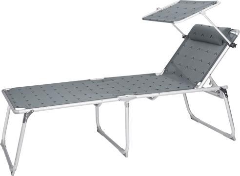 Berger Sonnenliege Liegestuhl XL grau (200 cm)