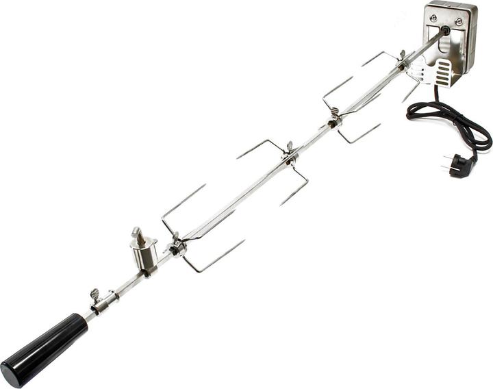 Immagine prodotto Wiltec Spiedo per griglia BBQ in acciaio inox 110cm con peso di bilanciamento spiedo rotante shashlik
