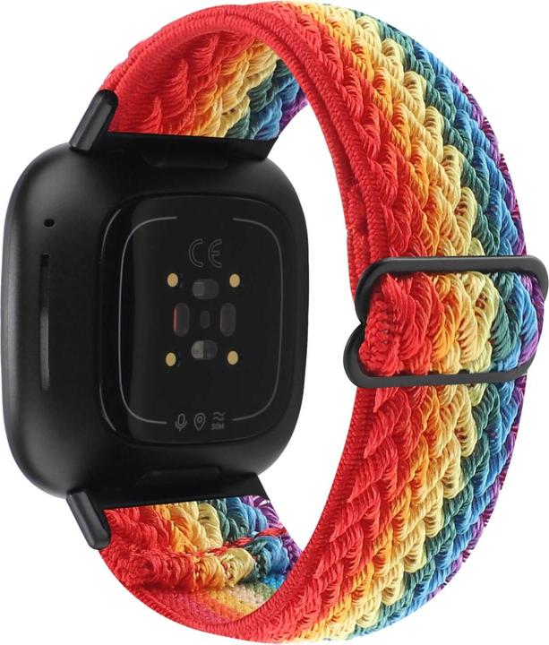 Produktbild Cover-Discount Fitbit Versa 4 / Sense 2 - Nylon Ersatzarmband Regenbogen (Nylon)