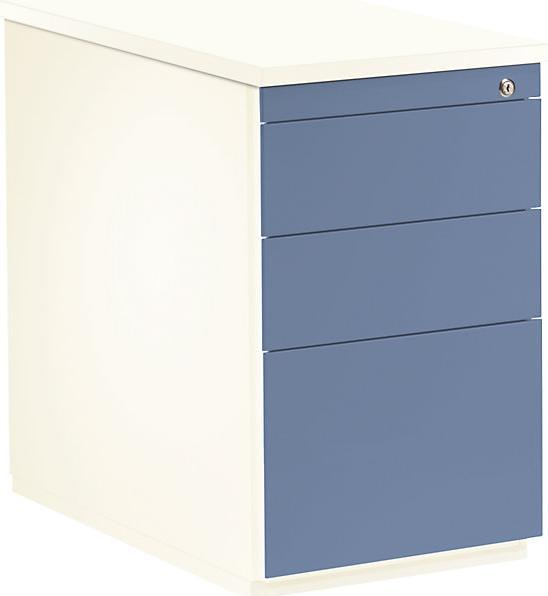Produktbild Mauser Schubladencontainer,720x800mm, 2xMaterialschub, Hängeregistratur, weiss/blau/weiss