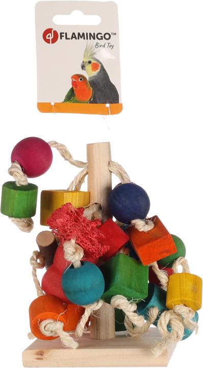 Actual product image Flamingo - Kobb Mix Bird Toy - Bright Colors - 14 x 14 x 15 cm