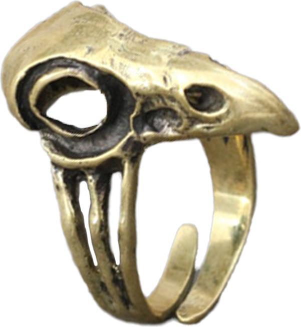 Star Piercing Ring vergoldet Vogel Schädel (Messing)