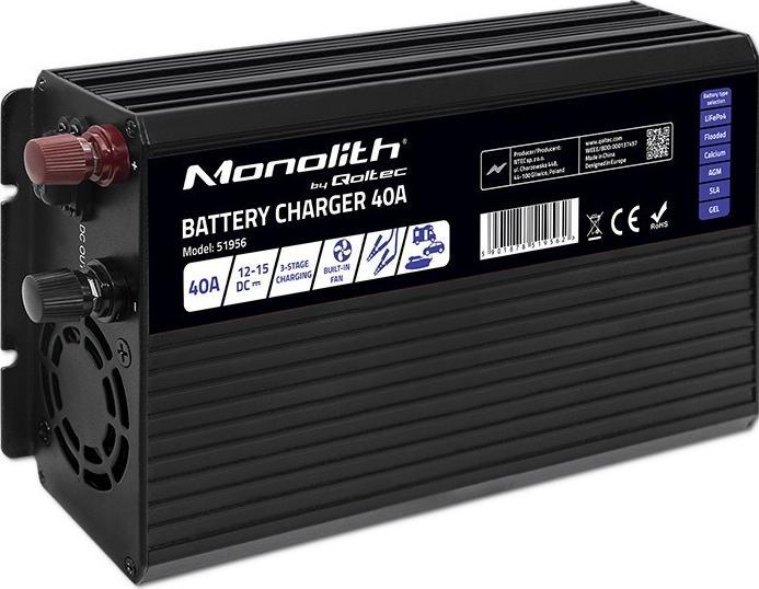Actual product image Qoltec ładowarka Do Akumulatorów Lifepo4 Agm Gel Sla | 40a | 12v (12V, 40 A)