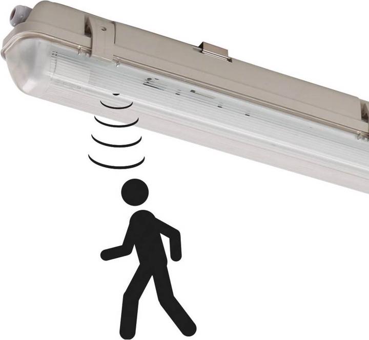Image du produit Shada Luminaire anti-humidité avec détecteur de mouvement LED Luminaire diffuseur anti-humidité HF (1800 lm, G13)