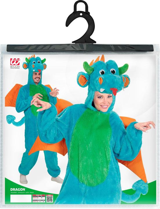 Produktbild Widmann Drachen Plüschkostüm Overall mit Kapuze Erwachsene (XL)