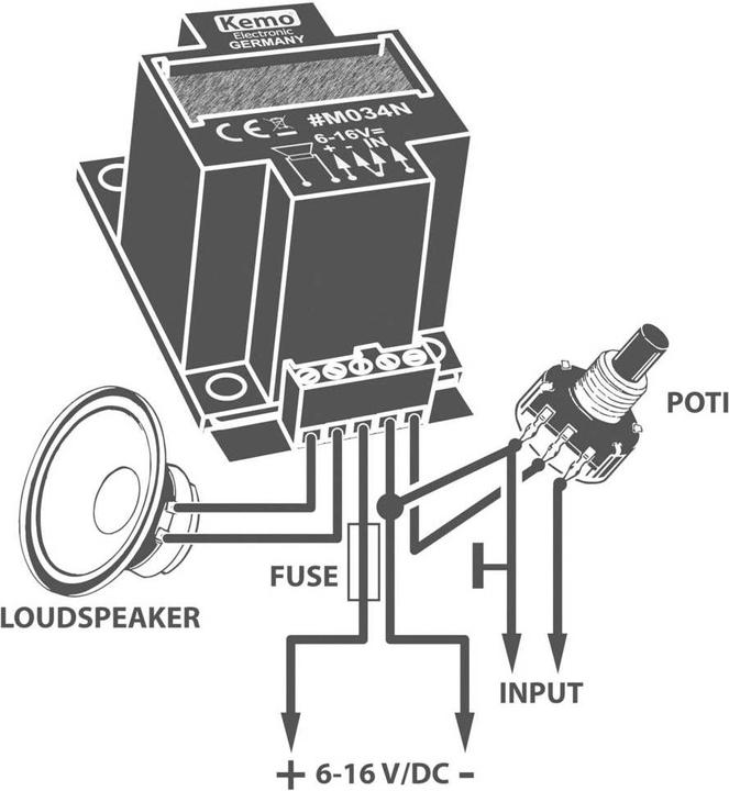Actual product image Kemo Mono amplifier module