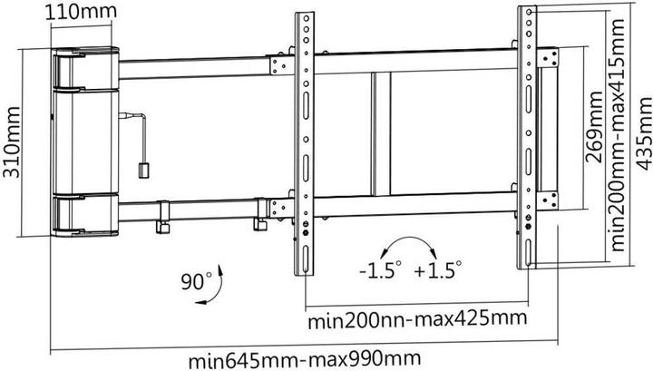 Immagine prodotto myWall Supporto TV a parete 81,3 cm (32) 152,4 (60) Motorizzato (Muro, 32", 40 kg)