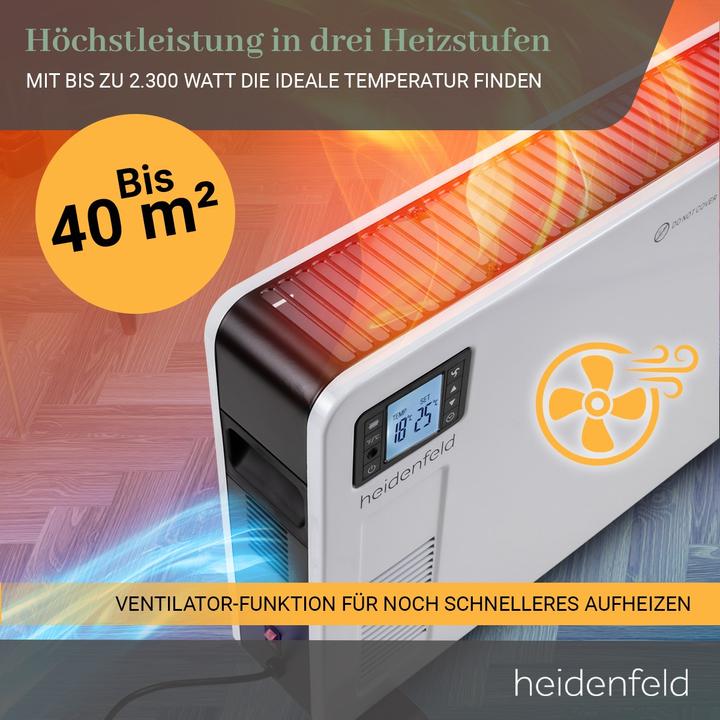 Produktbild Heidenfeld Konvektorheizung EK100 Elektroheizung Konvektor Heizung Heizkörper (2300 W)