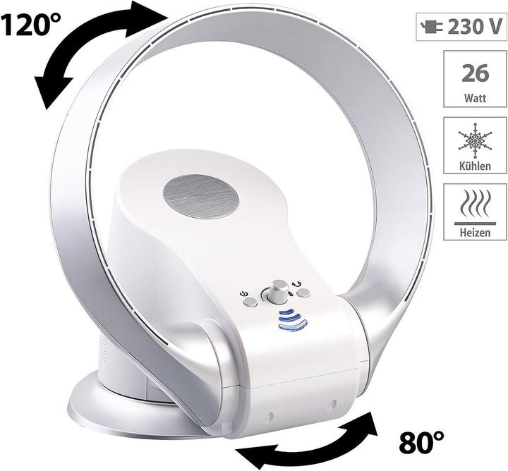 Produktbild Sichler Rotorloser 360°-Wand- und Tisch-Ventilator mit Oszillation (20 dB)