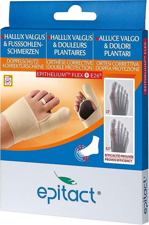 Epitact Doppelschutz Korrekturschiene Hallux Valgus & Fusssohlenschmerzen Gr. L rechts (L)