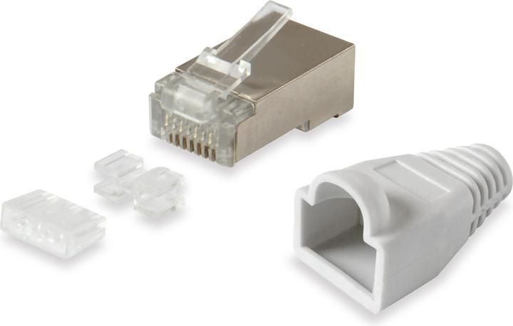 equip RJ45 Stecker: 100er Pack geschirmt (S/FTP, CAT6, 0.01 m)