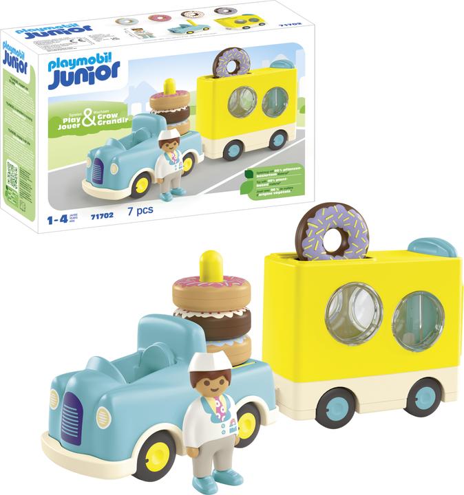 Image du produit Playmobil Verrückter Donut Truck mit Stapel- und Sortierfunktion (71702, Playmobil Junior)