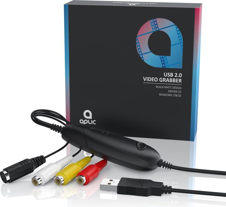 Produktbild Aplic USB Audio Video Grabber, Video Audio Wandler, VHS, Videoadapter zur Nachbearbeitung für Windows 11 (USB, analoges Fernsehsignal)