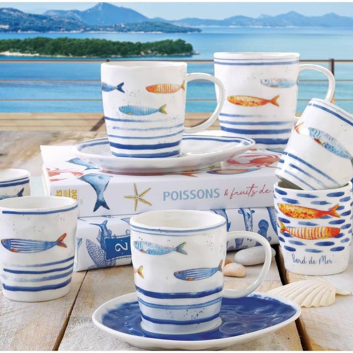 Actual product image Easy Life Bord de Mer set of 2, coffee cup & saucer, 120ml (120 ml, 2 x)