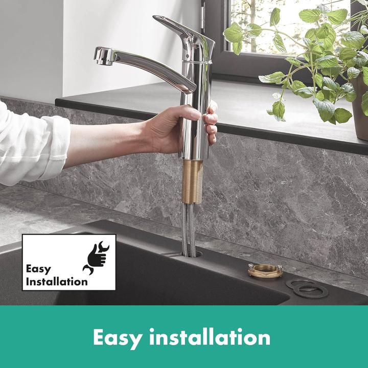 Actual product image hansgrohe MyCube kitchen tap, 360° rotatable, water-saving