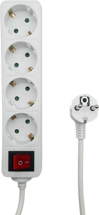 Produktbild MicroConnect 4-way Schuko Power Strip (4 x, CEE 7/3, 5 m)
