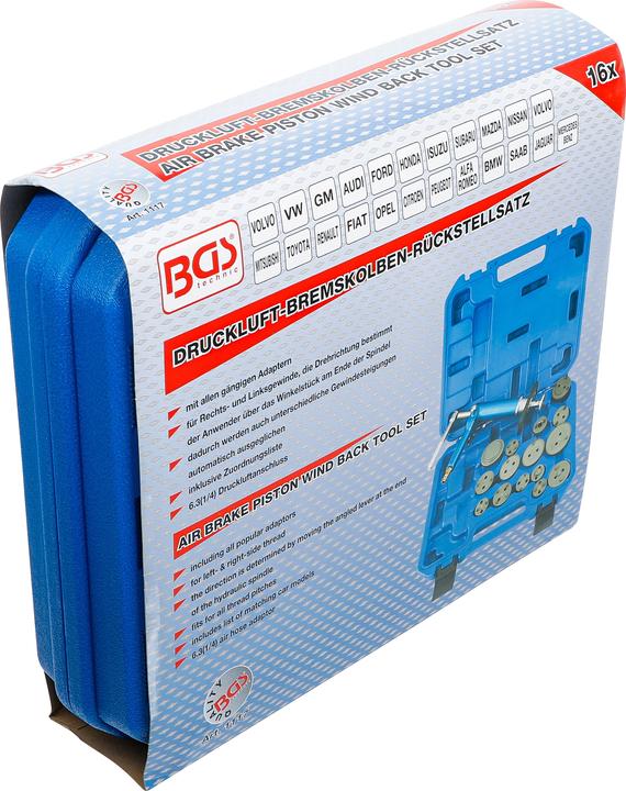 Produktbild BGS Bremskolben-Rückstell-Satz pneumatisch 16-tlg. (Hinterradbremse, Bremsset, 16)