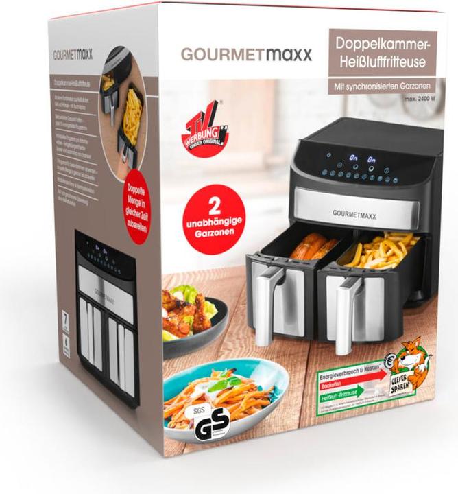 Actual product image Gourmetmaxx Hot air fryer, two-chamber