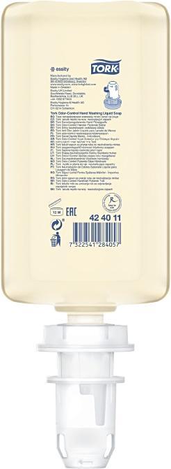 Produktbild Tork Håndsaebe Odor-Control S4 skum 1000ml 6stk/pak 424011 (Flüssigseife, 1000 ml)