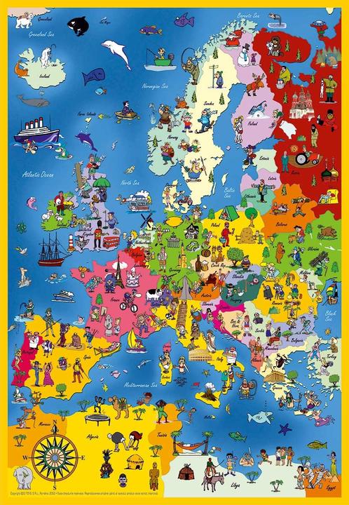 Actual product image DToys Puzzle 240 pieces European Map with Flags (240 pieces)