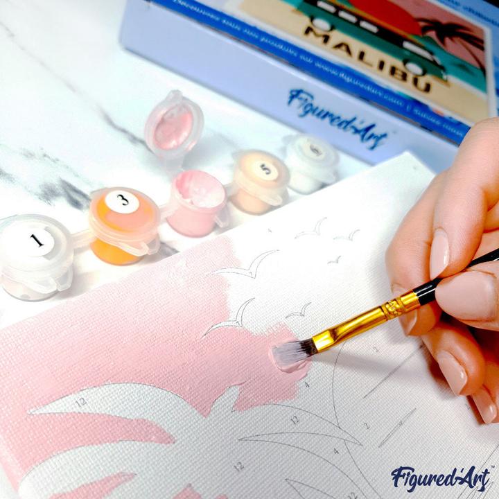 Immagine prodotto Figured'Art Mini Kit da Dipingere con i Numeri con Cornice - Fra le sue Piante