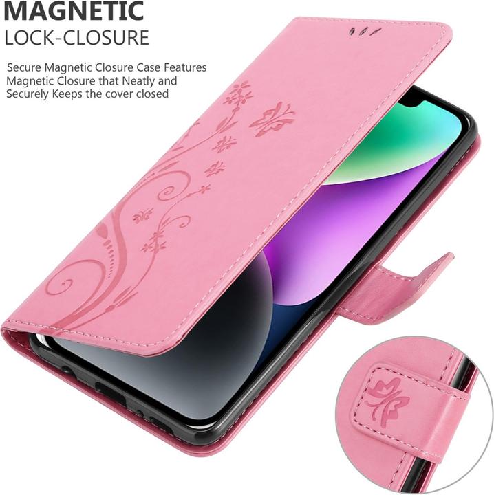 Actual product image Cadorabo Cover for Apple iPhone 14 in Flower Book Style (Apple iPhone 14)