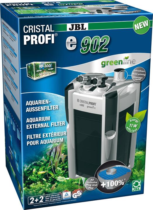 JBL Aquaristik und Terraristik Filtro esterno JBL CristalProfi e902 greenline (300 l, Filtri esterni, Acqua marina)