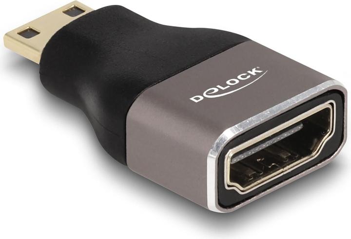 Actual product image Delock HDMI adapter Mini-C plug to A socket 8K 60 Hz grey metal (Mini HDMI, 3.50 cm)