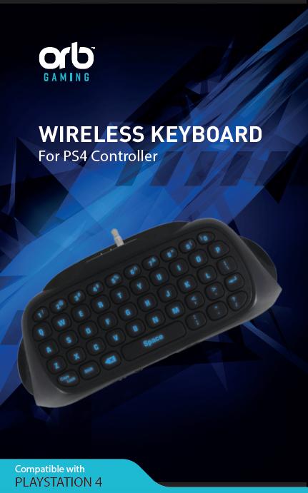 Immagine prodotto ORB Tastiera del controller della Playstation 4 blu illuminata di nero (PS4)