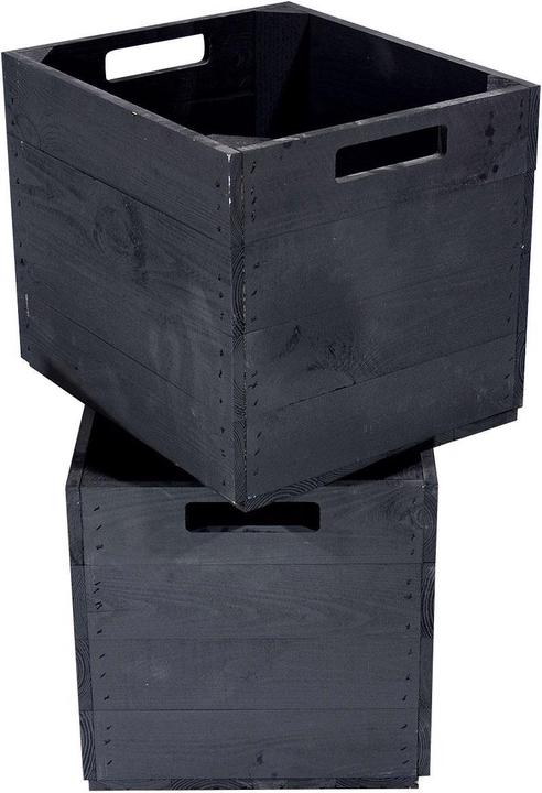 Image du produit Holz Zollhaus Boîte de rangement Vintage Black 33 x 38 cm (32.5 x 32.5 x 37.5 cm, 39.61 l)