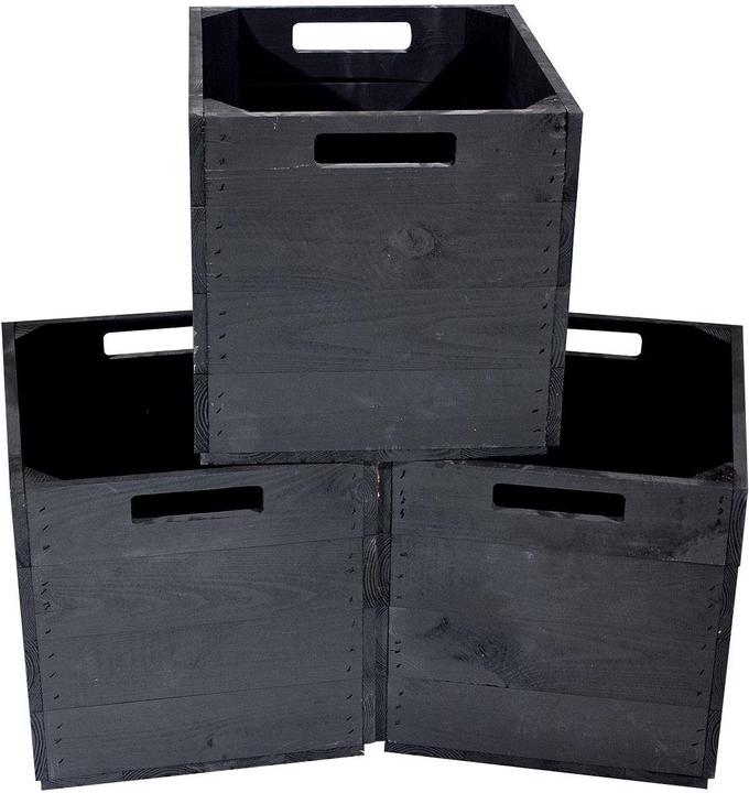 Image du produit Holz Zollhaus Boîte de rangement Vintage Black 33 x 38 cm (32.5 x 32.5 x 37.5 cm, 39.61 l)