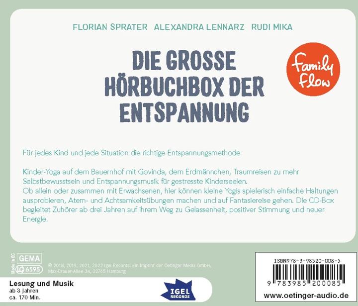 Image du produit FamilyFlow - Le grand coffret de livres audio sur la relaxation (Florian Sprater, Ralf Kiwit, Louis Friedemann Thiele, Alexandra Lennarz, Pirmin Sedlmeir, Allemand)