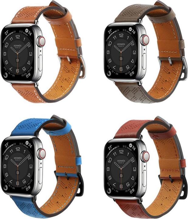 Produktbild Hurtel Armband Leder Lederarmband Apple Watch Ultra, SE, 9, 8, 7, 6, 5, 4, 3, 2, 1 (49, 45, 44, 42 mm) Band (Naturleder)