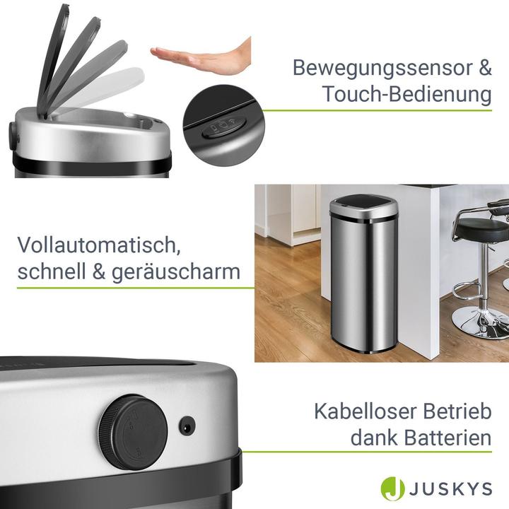 Actual product image Juskys Automatic waste bin with sensor (70 l)