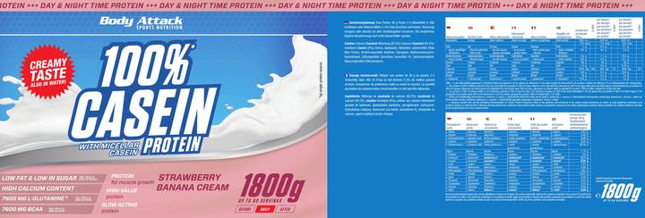 Actual product image Body Attack 100 % Casein Protein (1800g can) (Chocolate, 1 pcs., 1800 g)