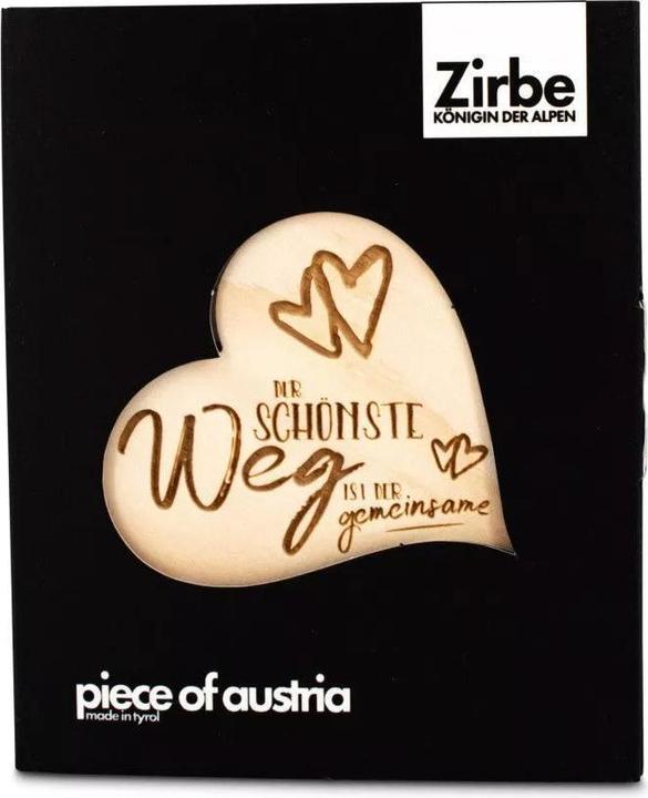 Produktbild ZNatur Zirben Holz Herz Geschenk Deko mit Gravur Der schönste Weg No.55