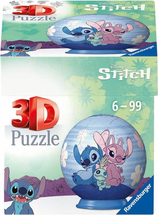 Actual product image Ravensburger 3D Puzzle 11597 - Puzzle ball Disney Angel - for big and small Stitch fans aged 6 and over (54 pieces)