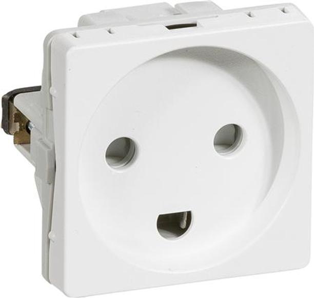 Produktbild LK FUGA®-Steckdose weiss, 1 Modul 2-polig mit Erde. 16A 250V
