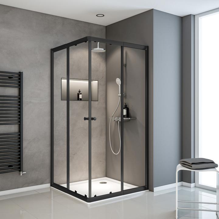 Schulte Framed corner entry shower enclosure with sliding doors Impérial (90 cm, 90 cm, 180 cm)