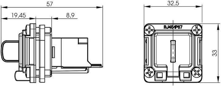 Actual product image Telegärtner RJ45 connector STX V6 flange set variant 6