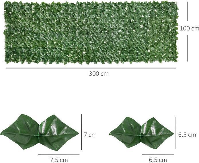 Image du produit Swisshandel24 Haie artificielle Haie brise-vue Plantes Haie décorative murale Vert foncé 300 x 100 cm (300 cm)