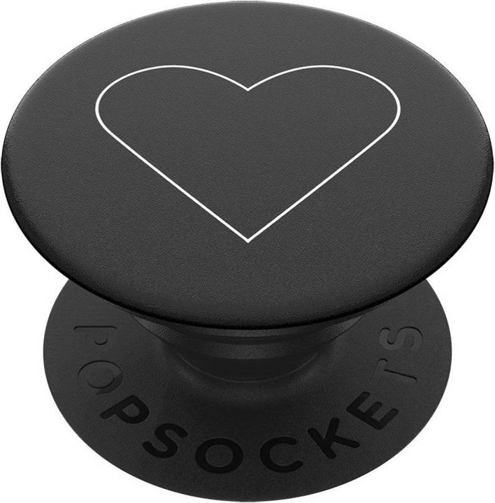 PopSockets Handy White Heart Black Ständer