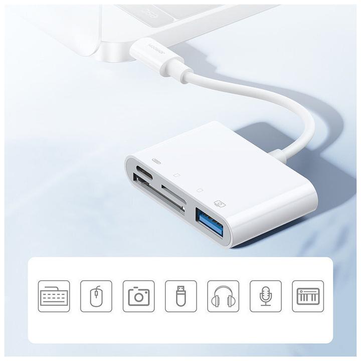 Image du produit Joyroom Lecteur de cartes Lightning vers USB OTG (Lightning, USB-A, USB Type C, Carte SD)
