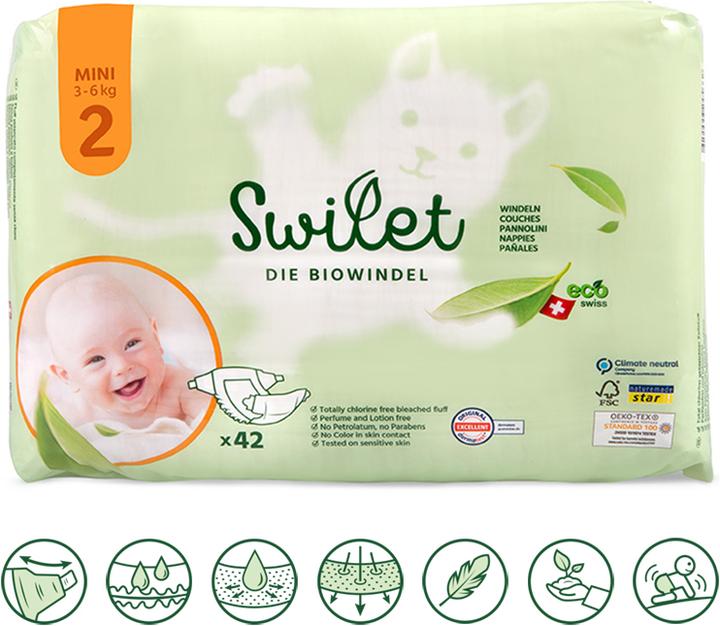 Image du produit Swilet La couche bio Mini (Taille 2, Pack mensuel, 504 pièce(s))